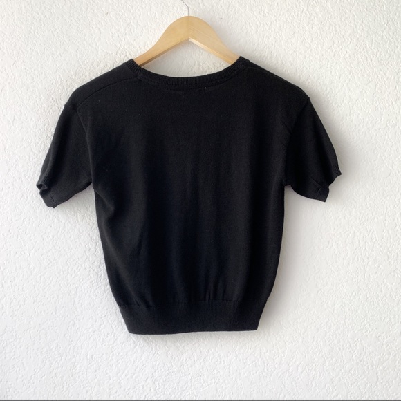 Forever 21 Black Crew Neck Knit Crop Top - Picture 2 of 8